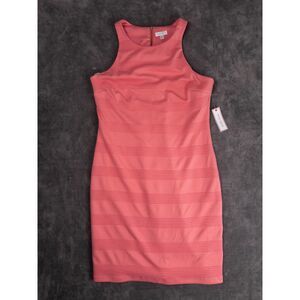 Bisou Bisou Coral Sheath Dress Size 16 Textured Knit Sleeveless Sheath NWT